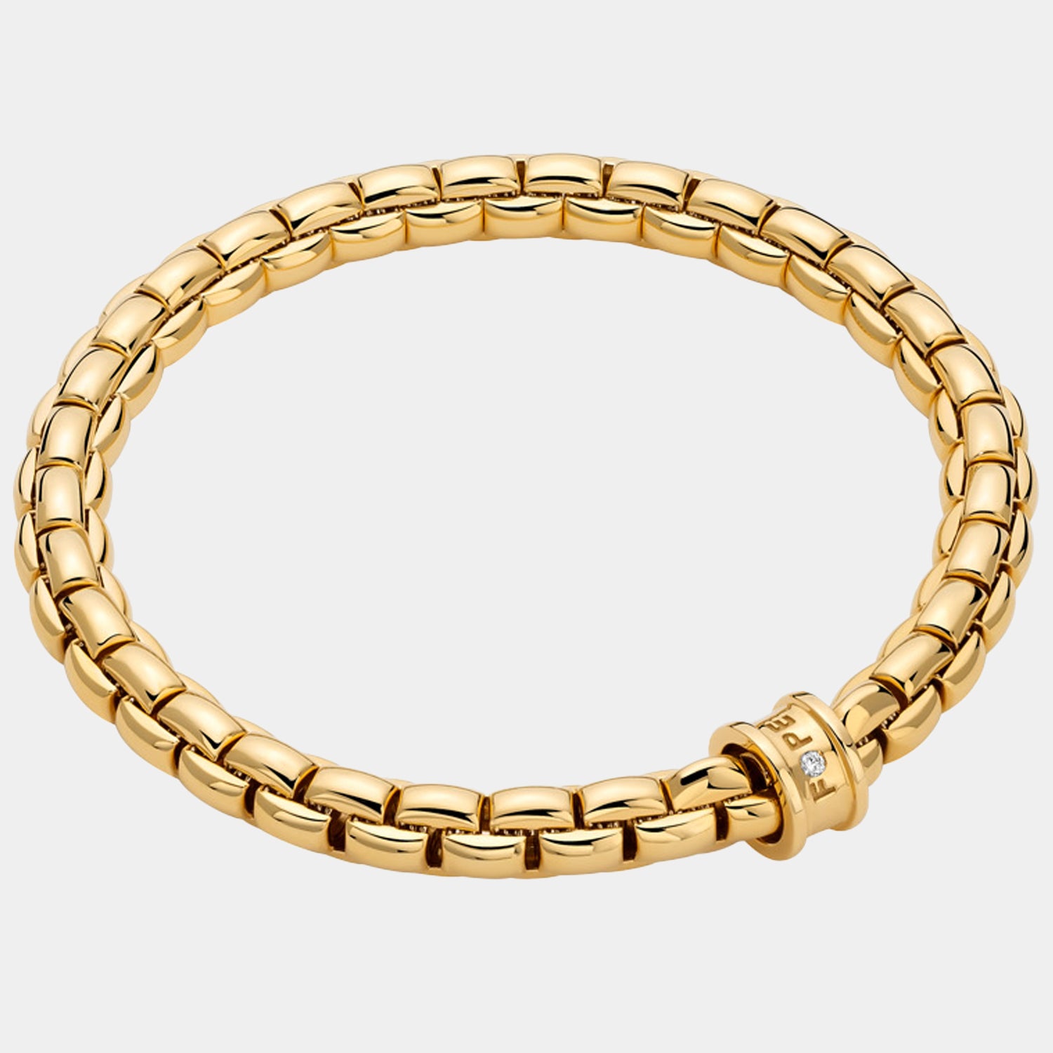 Yellow gold diamond stretch bracelet