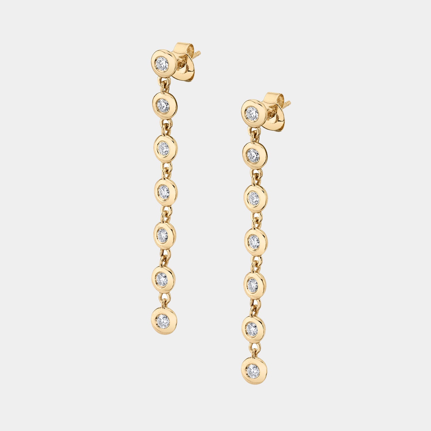 tennis bezel earrings round