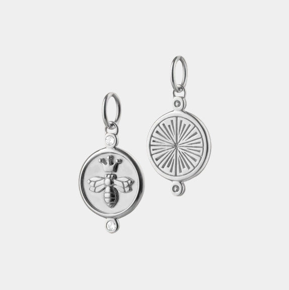 "Queen Bee" Sterling Silver Necklace with White Sapphires