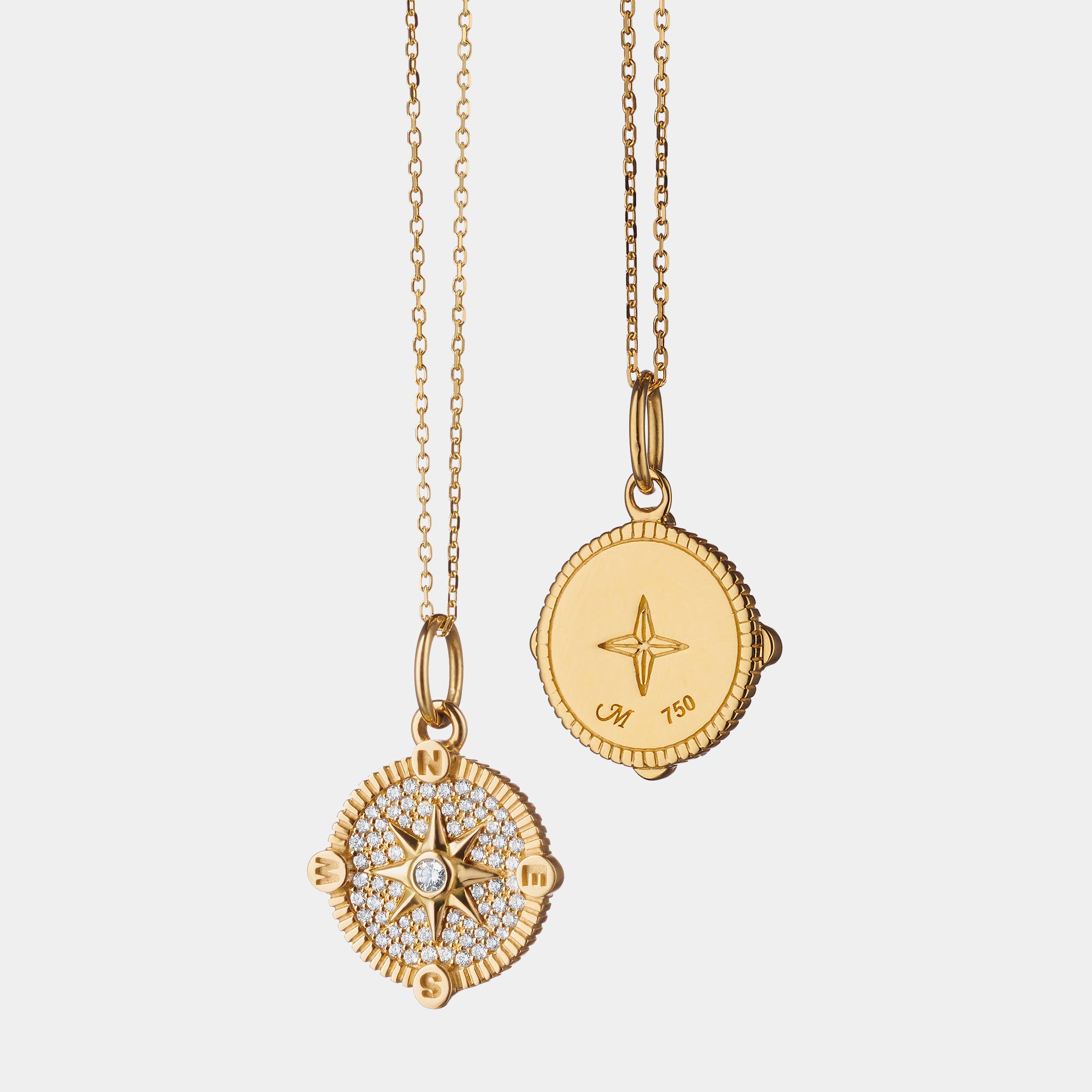 diamond compass necklace