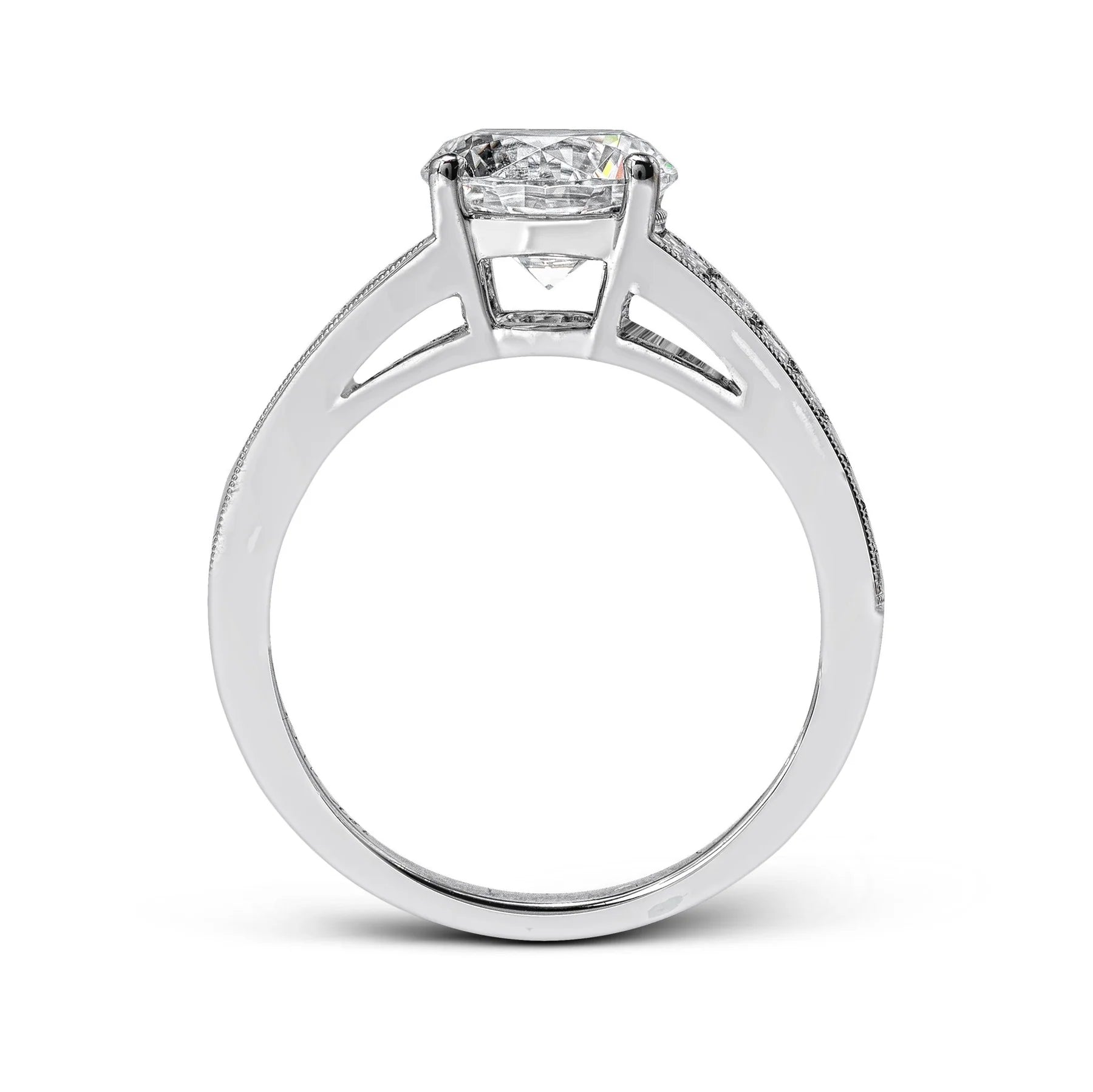 Round Channel-Set Engagement Ring Platinum - MR2358