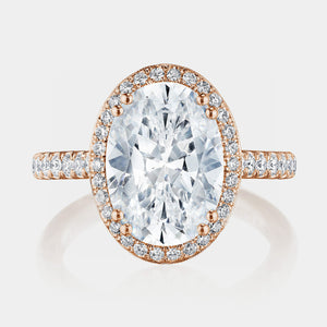 Oval Halo 18K Rose Gold Engagement Ring - 269122
