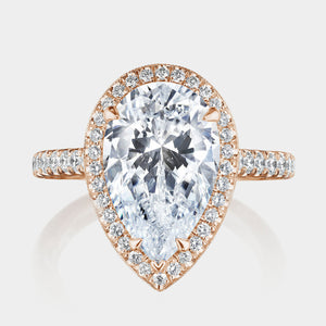 Pear Halo 18K Rose Gold Engagement Ring - 269122