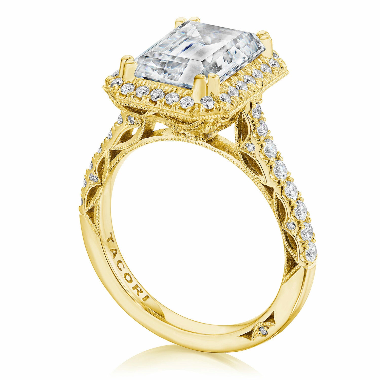 Emerald Halo 18K Yellow Gold Engagement Ring - 269122