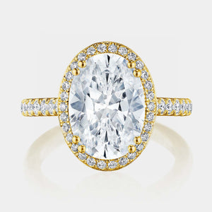 Oval Halo 18K Yellow Gold Engagement Ring - 269122