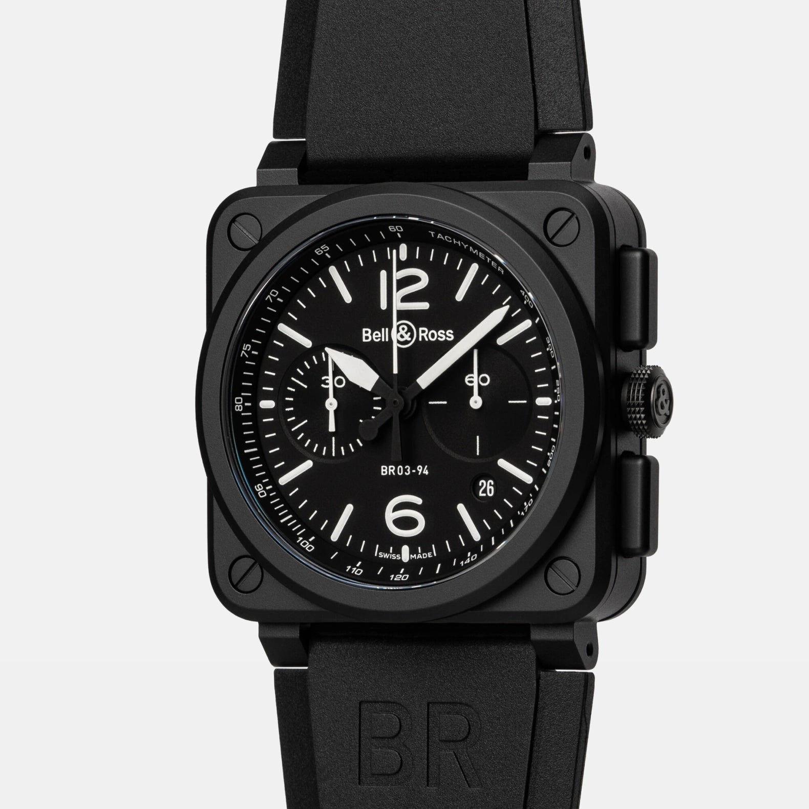 BR-03 Chrono Black Matte 42mm - Black Dial on Strap