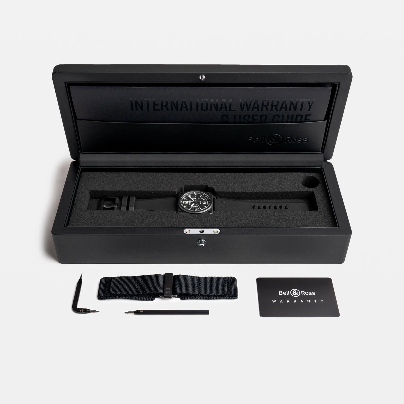 BR-03 Chrono Black Matte 42mm - Black Dial on Strap