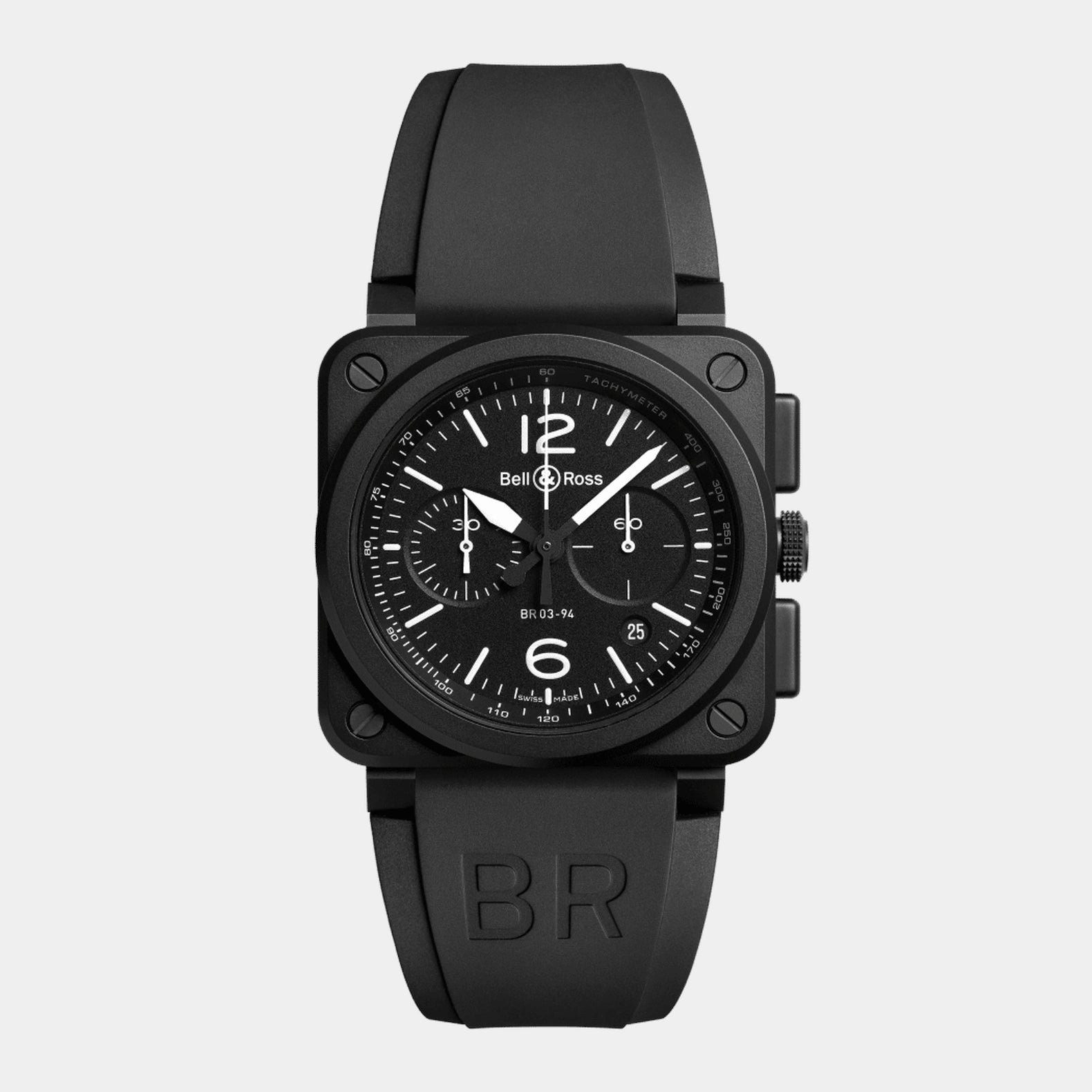 BR-03 Chrono Black Matte 42mm - Black Dial on Strap