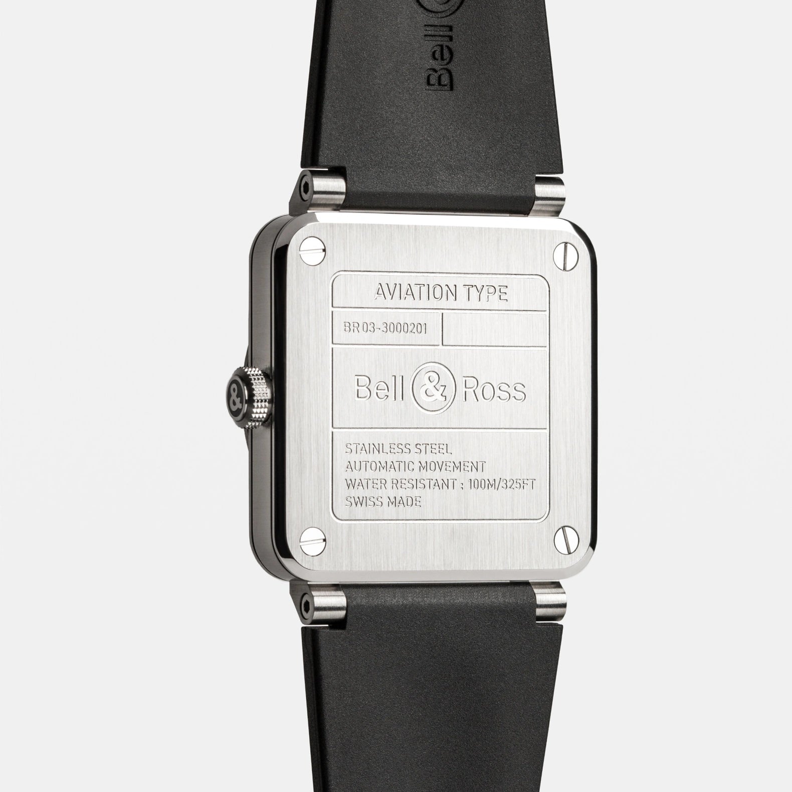 BR-03 Black Steel 41mm - Black Dial on Strap