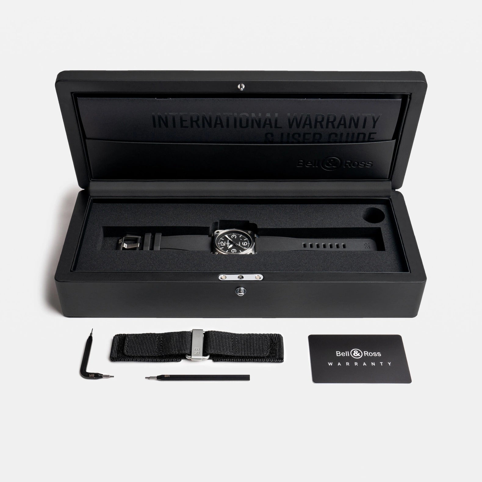 BR-03 Black Steel 41mm - Black Dial on Strap
