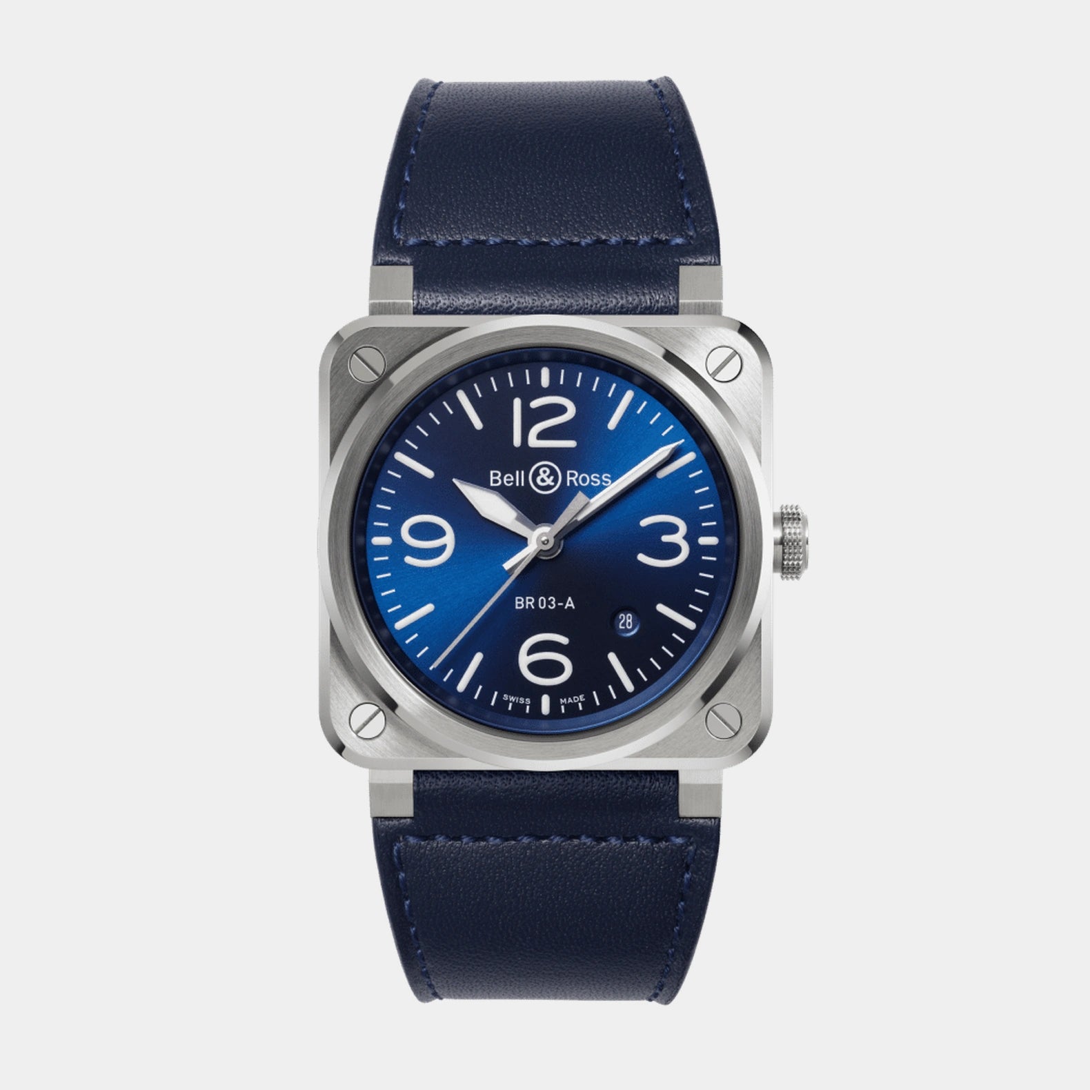 BR-03 Blue Steel 41mm - Blue Dial on Strap