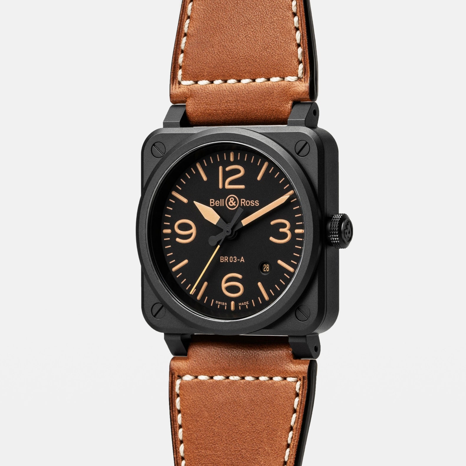 BR-03 Heritage 41mm - Black Dial on Strap