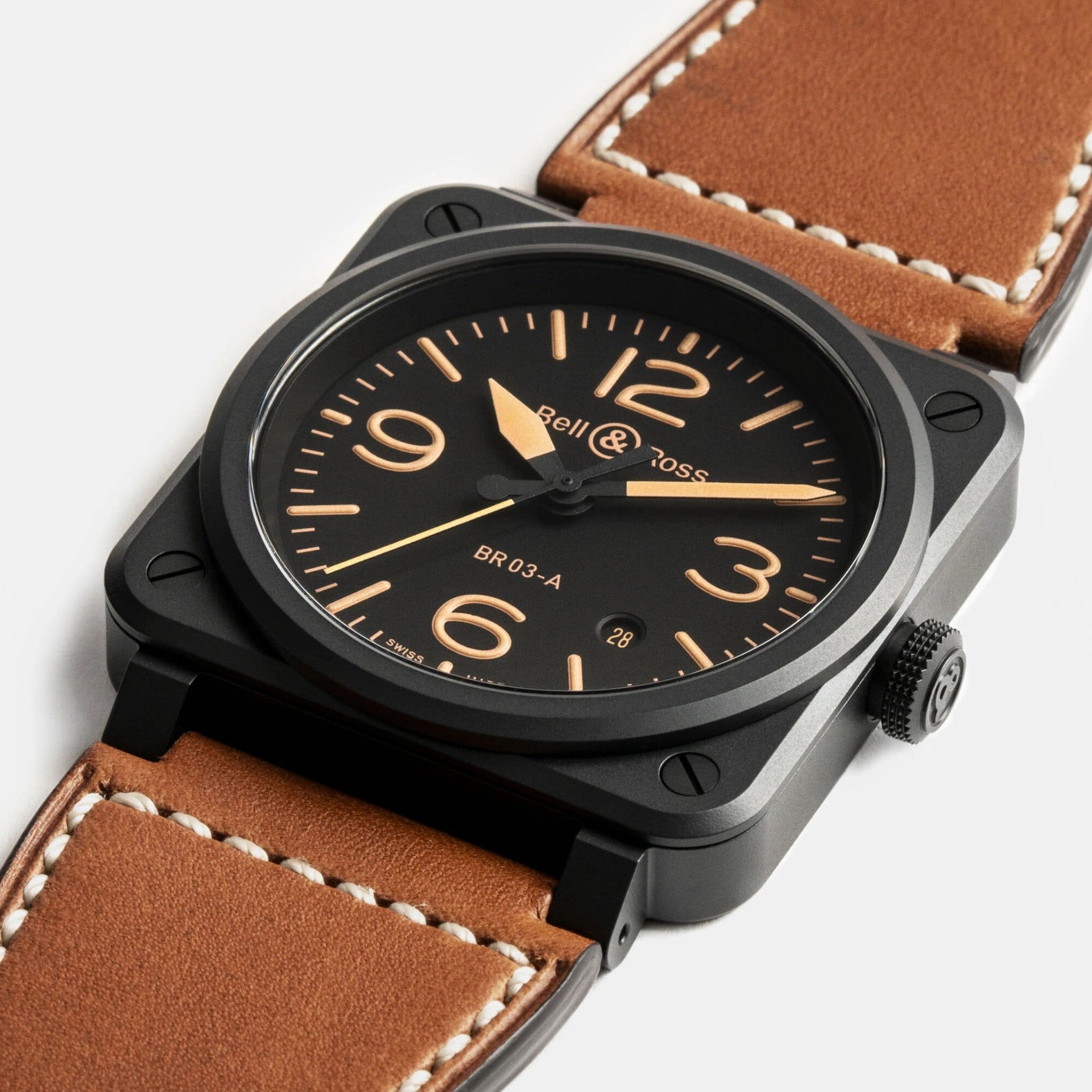 BR-03 Heritage 41mm - Black Dial on Strap