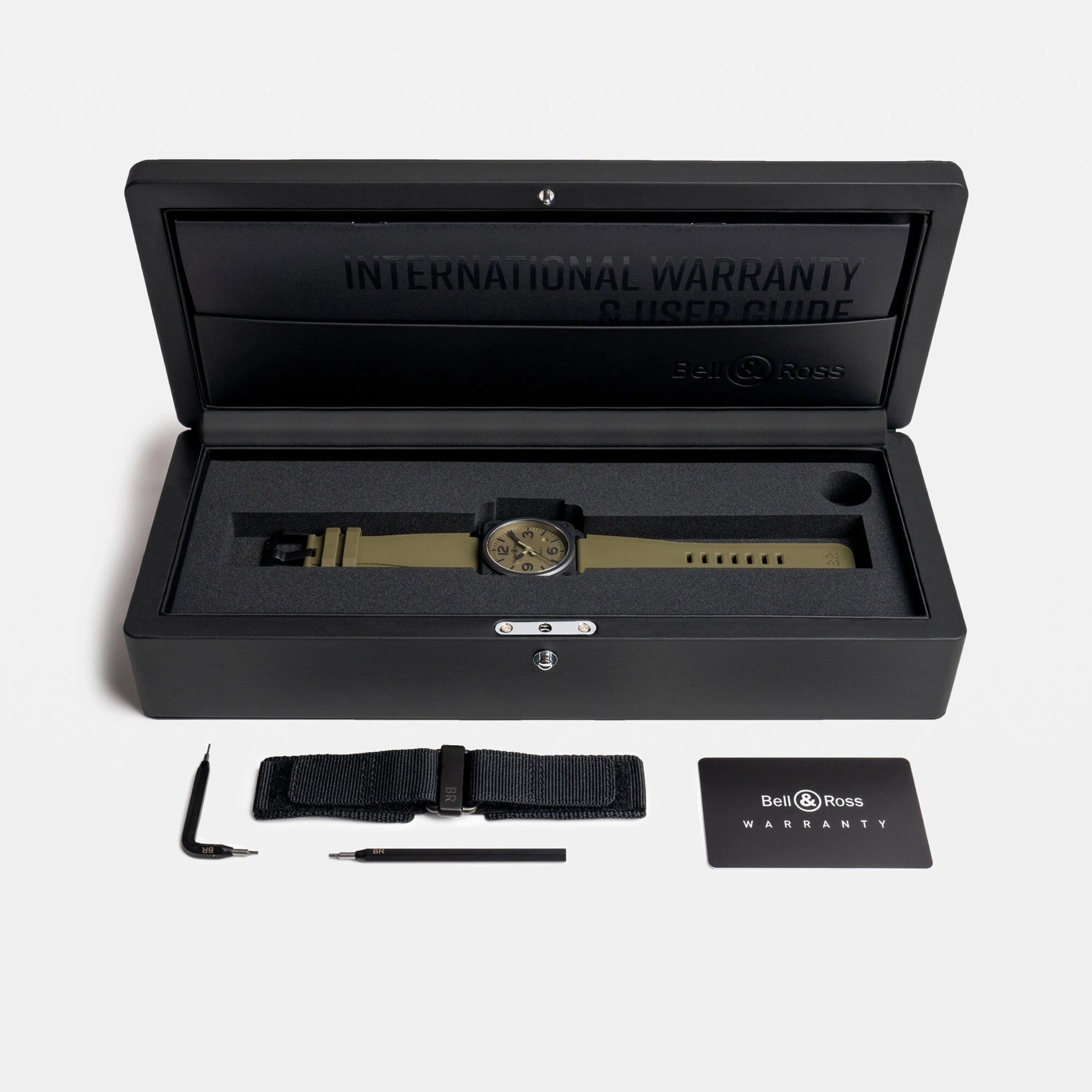 BR-03 Military Ceramic 41mm - Green Dial on Rubber Strap