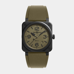 BR-03 Military Ceramic 41mm - Green Dial on Rubber Strap