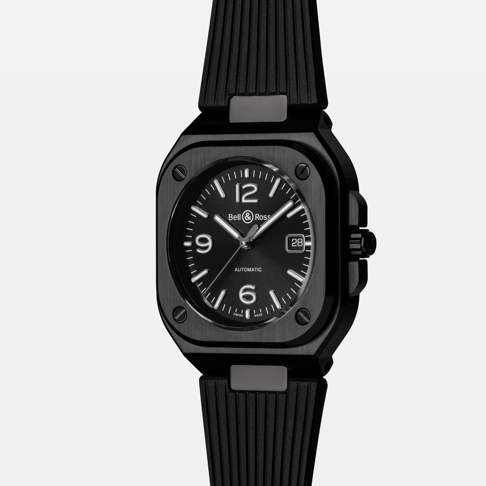 BR-05 Black Ceramic 41mm - Black Dial on Strap