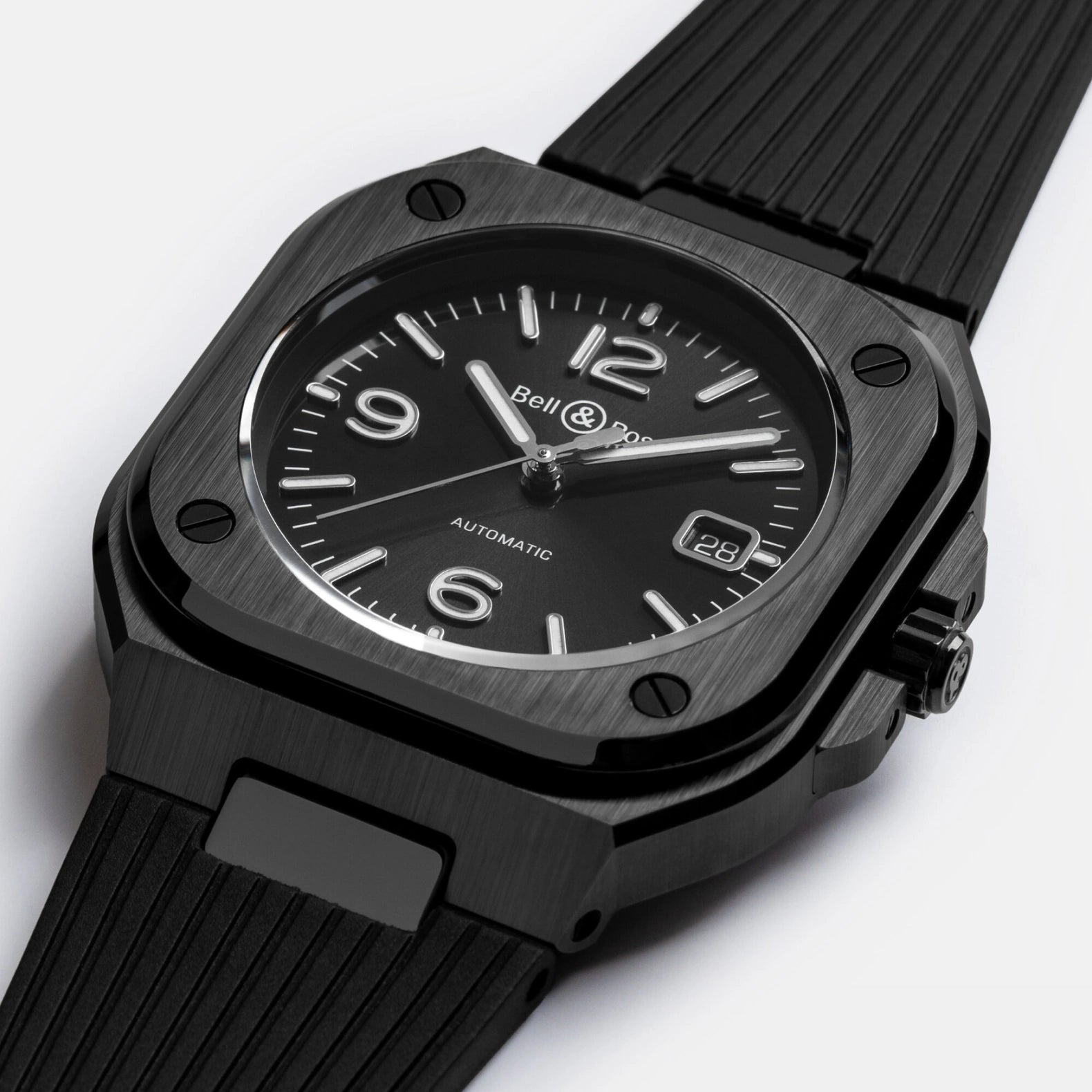 BR-05 Black Ceramic 41mm - Black Dial on Strap