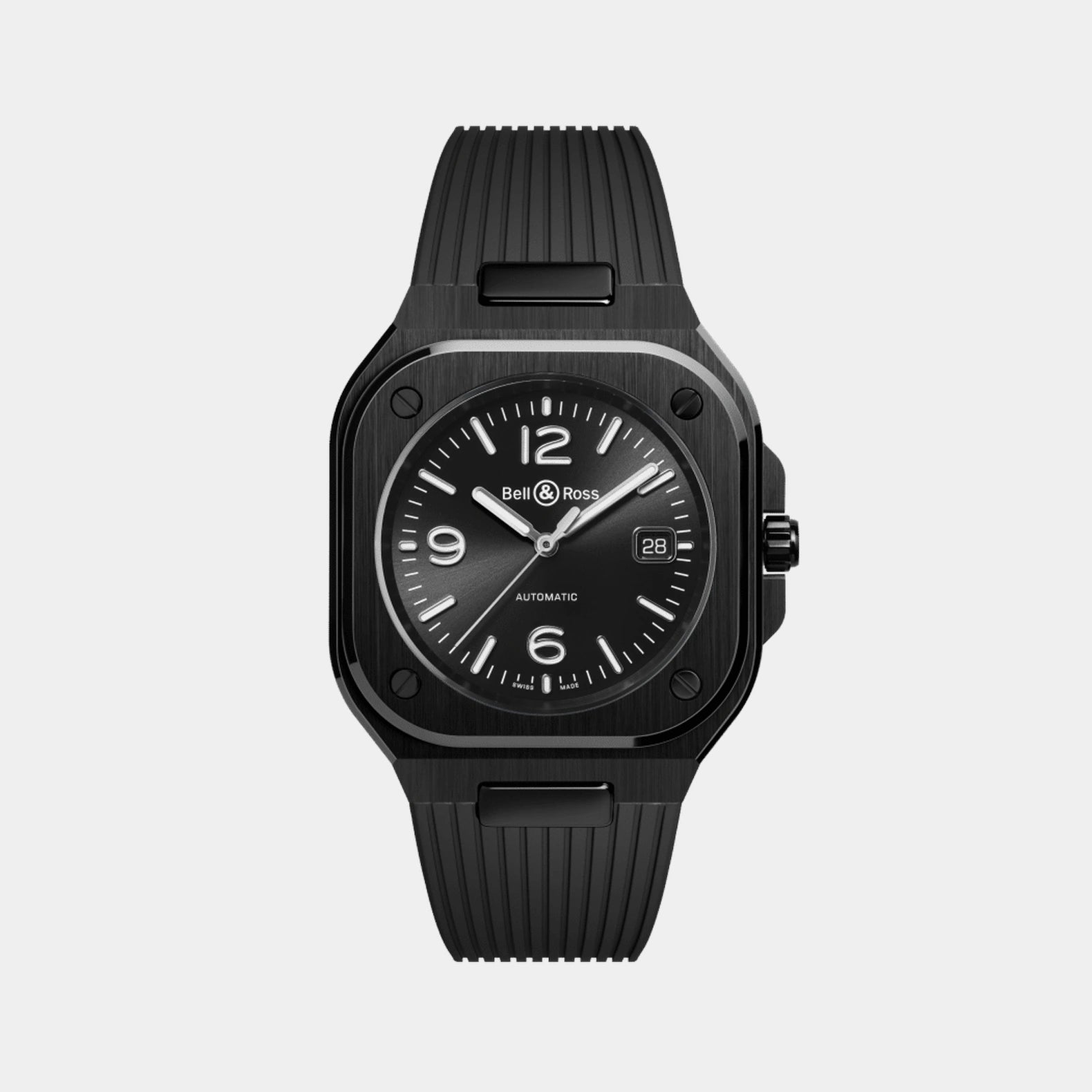 BR-05 Black Ceramic 41mm - Black Dial on Strap