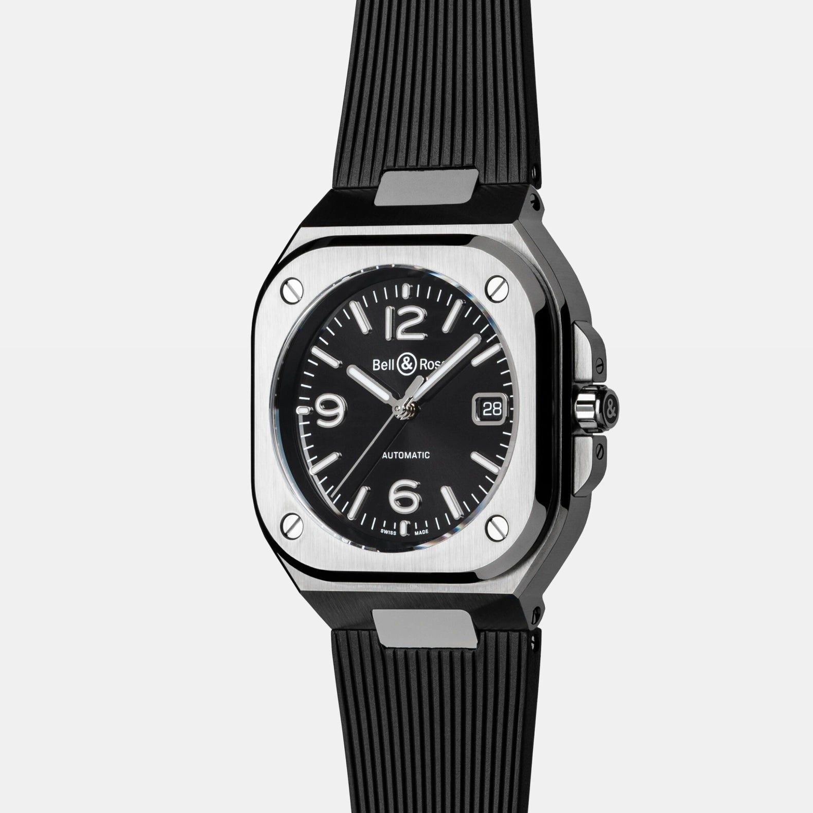 BR-05 Black Steel 41mm - Black Dial on Strap