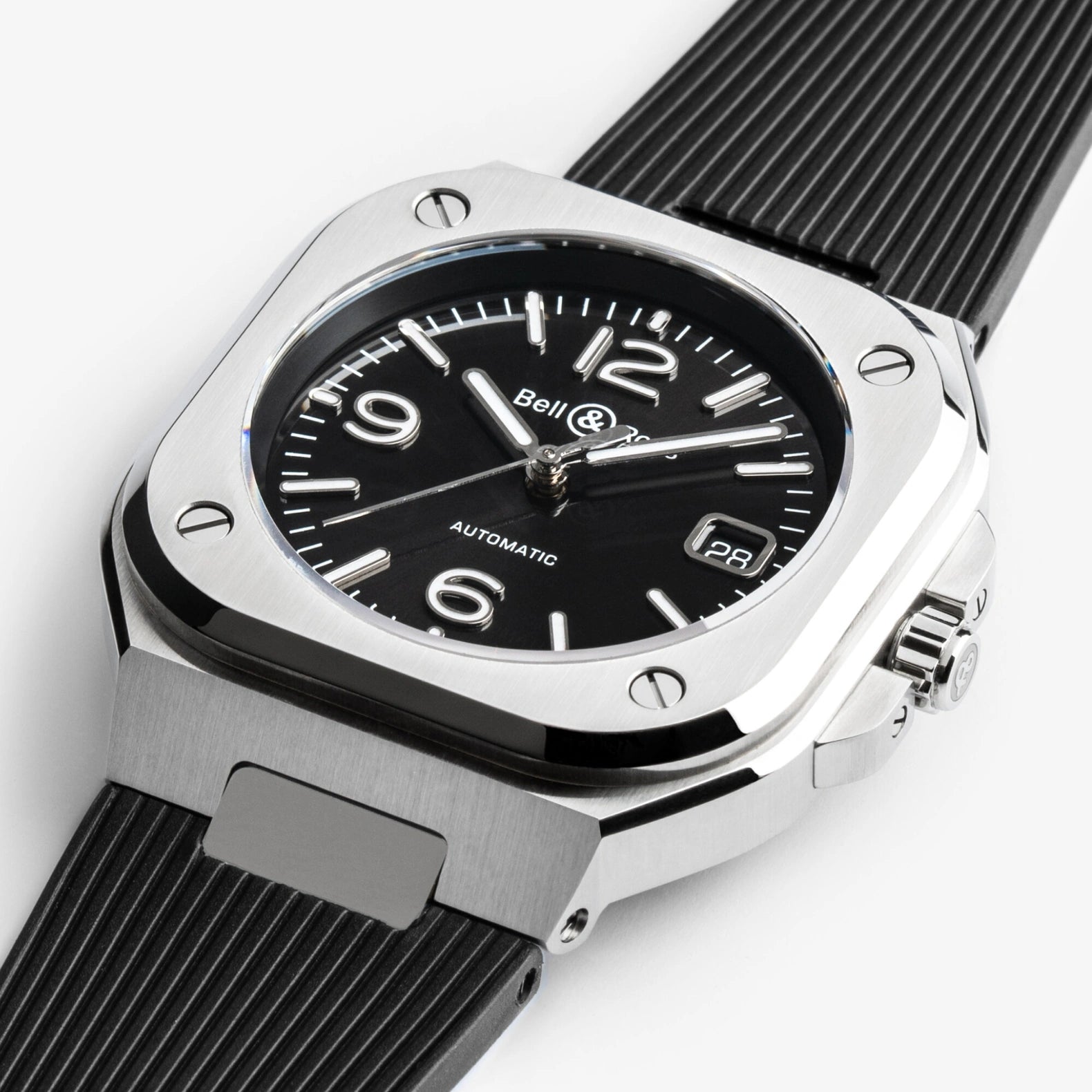 BR-05 Black Steel 41mm - Black Dial on Strap