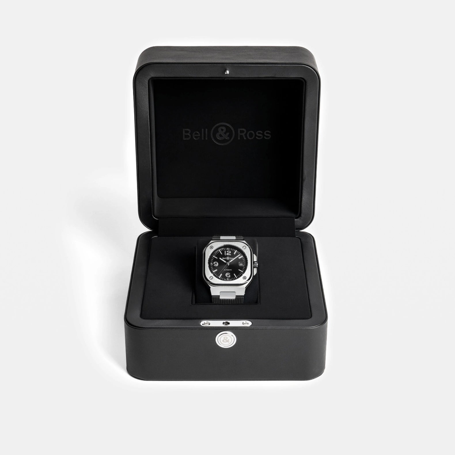 BR-05 Black Steel 41mm - Black Dial on Strap