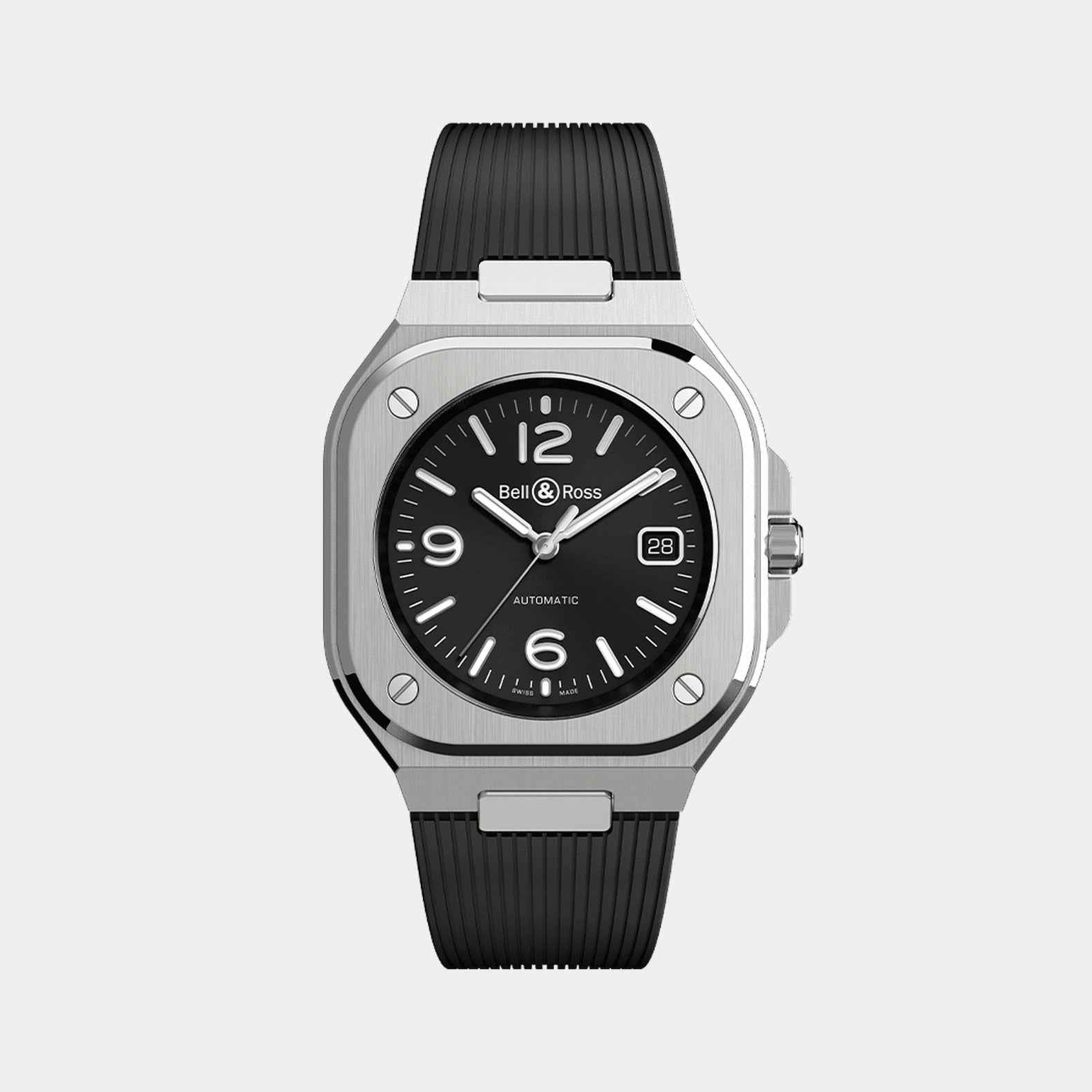 BR-05 Black Steel 41mm - Black Dial on Strap