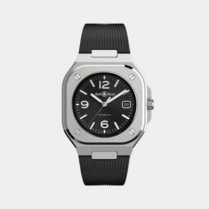 BR-05 Black Steel 41mm - Black Dial on Strap