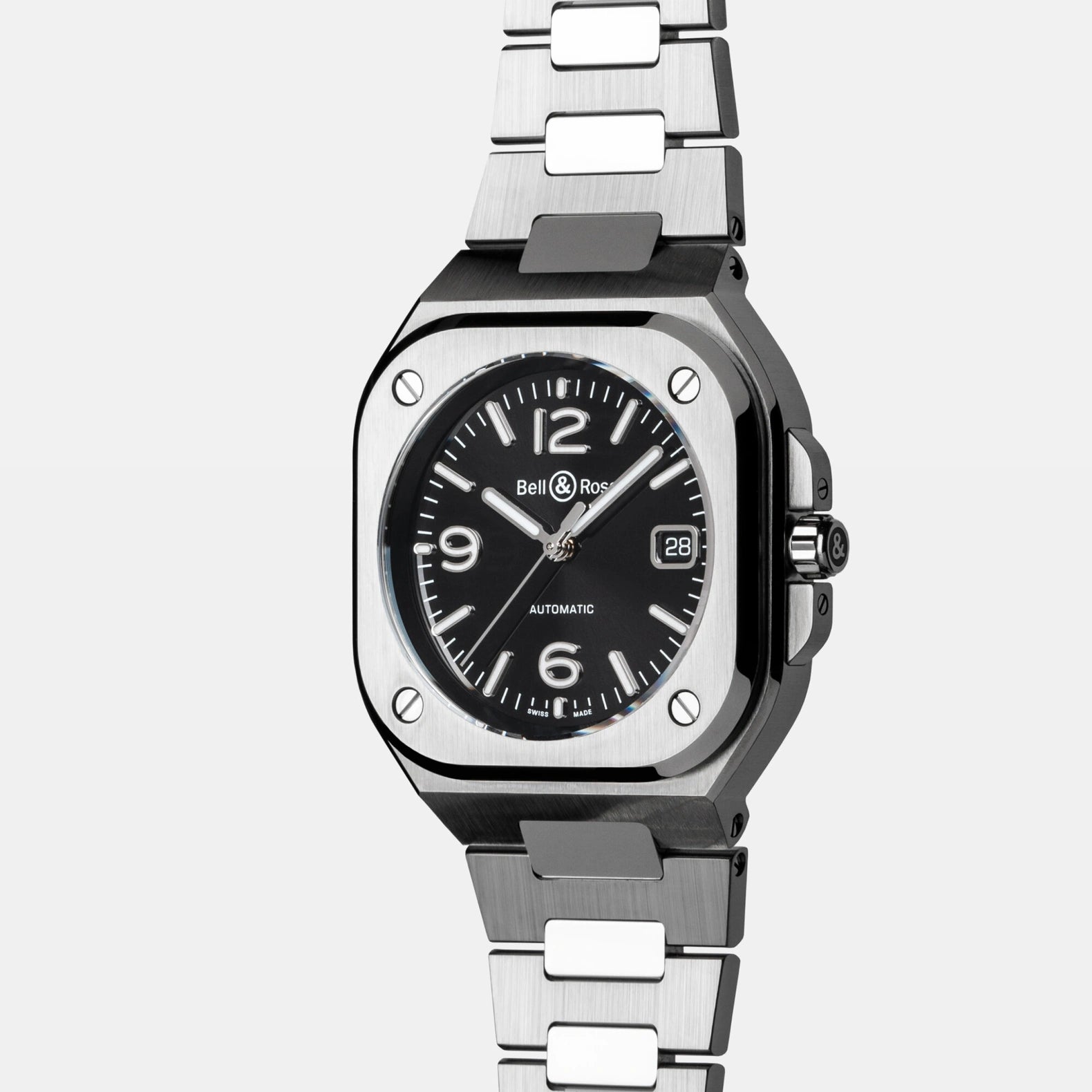 BR-05 Black Steel 41mm - Black Dial on Bracelet