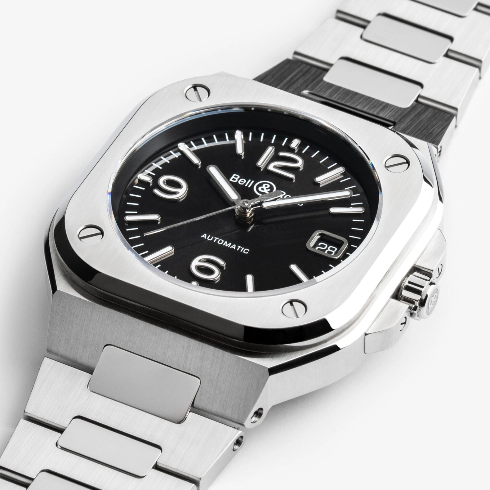 BR-05 Black Steel 41mm - Black Dial on Bracelet