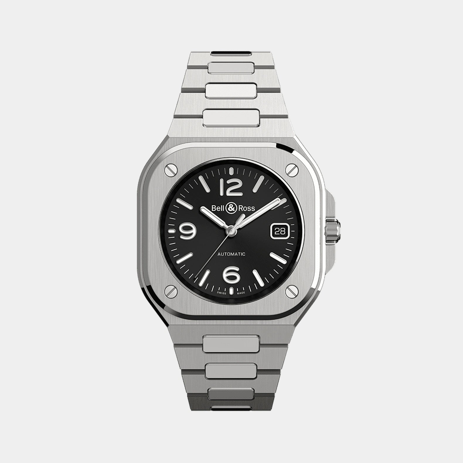 BR-05 Black Steel 41mm - Black Dial on Bracelet