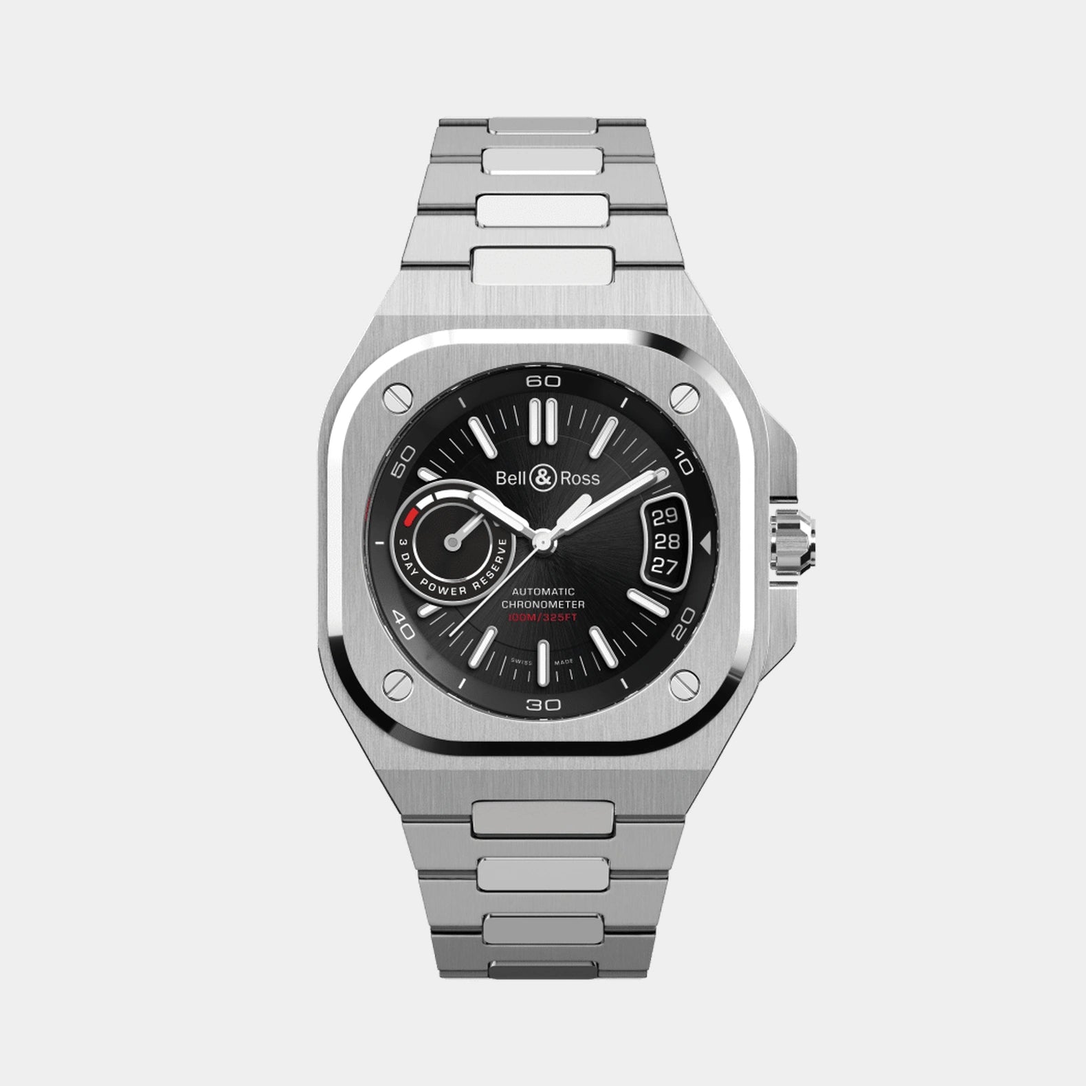 BR-X5 Black Steel 41mm - Black Dial on Strap