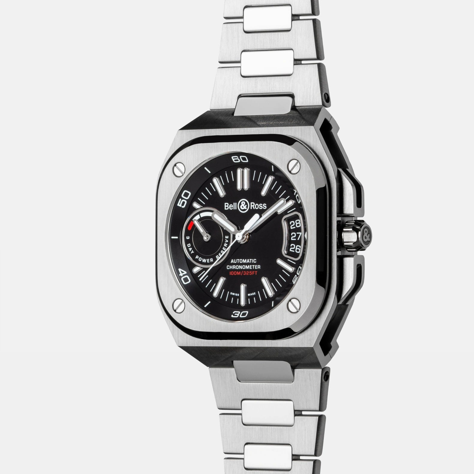 BR-X5 Black Steel 41mm - Black Dial on Strap