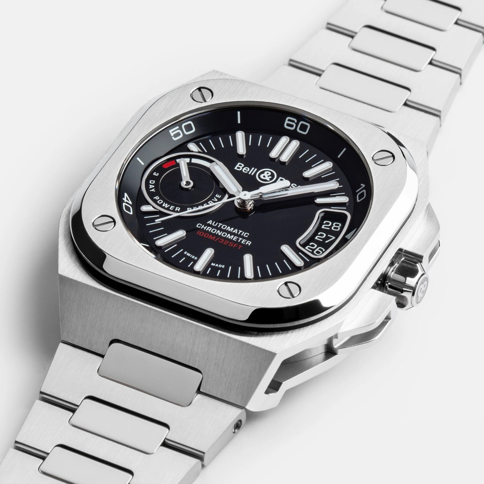 BR-X5 Black Steel 41mm - Black Dial on Strap