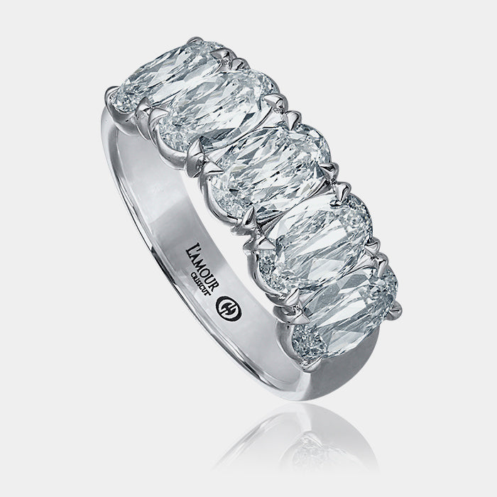 Crisscut Oval Diamond Wedding Ring