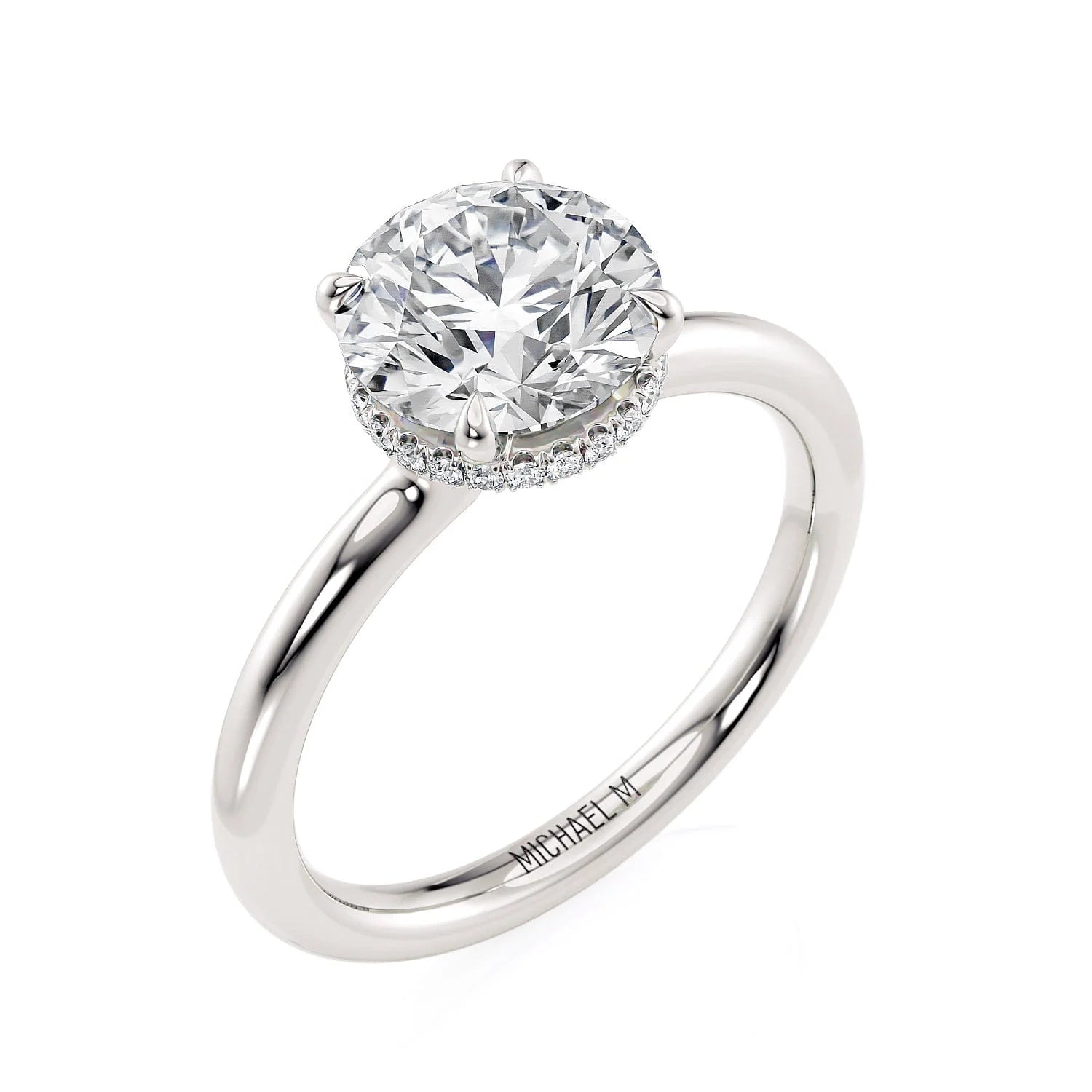 Round Solitaire Platinum Engagement Ring - R750