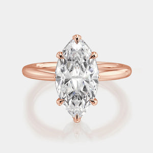 Marquise Solitaire 18k Rose  Gold Engagement Ring - R832