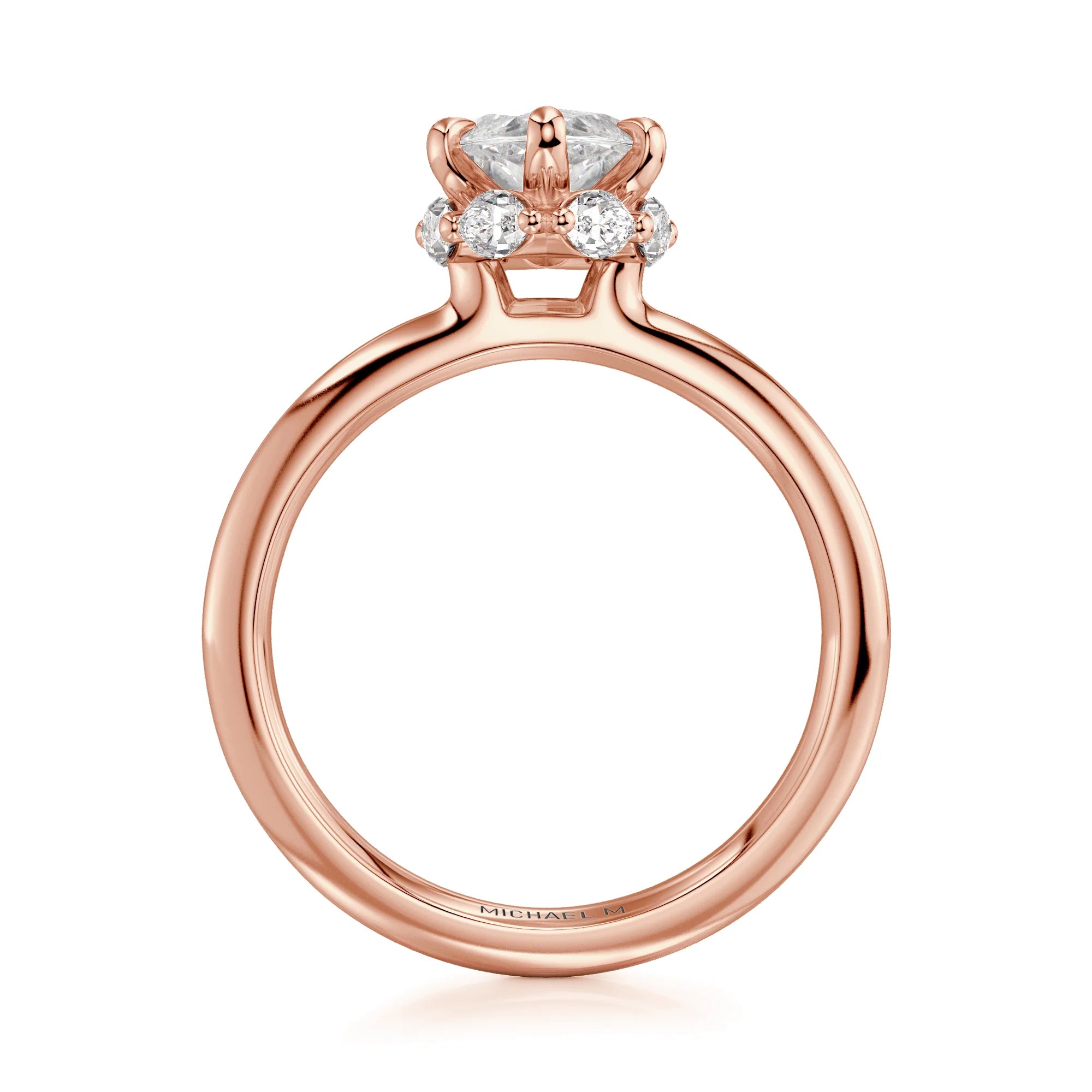 Marquise Solitaire 18k Rose  Gold Engagement Ring - R832