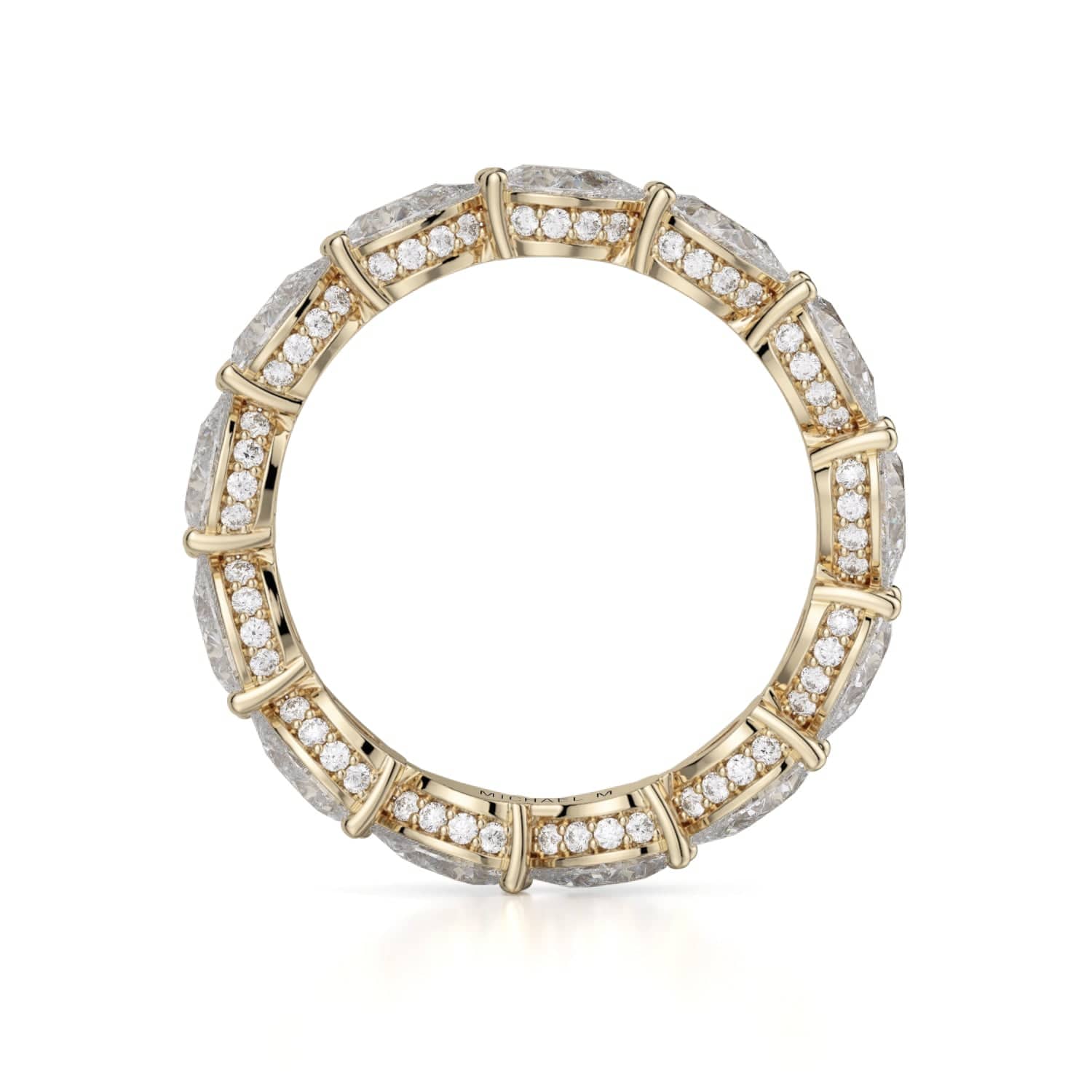 Pear Diamond Eternity Wedding Ring 18k Yellow Gold - B329