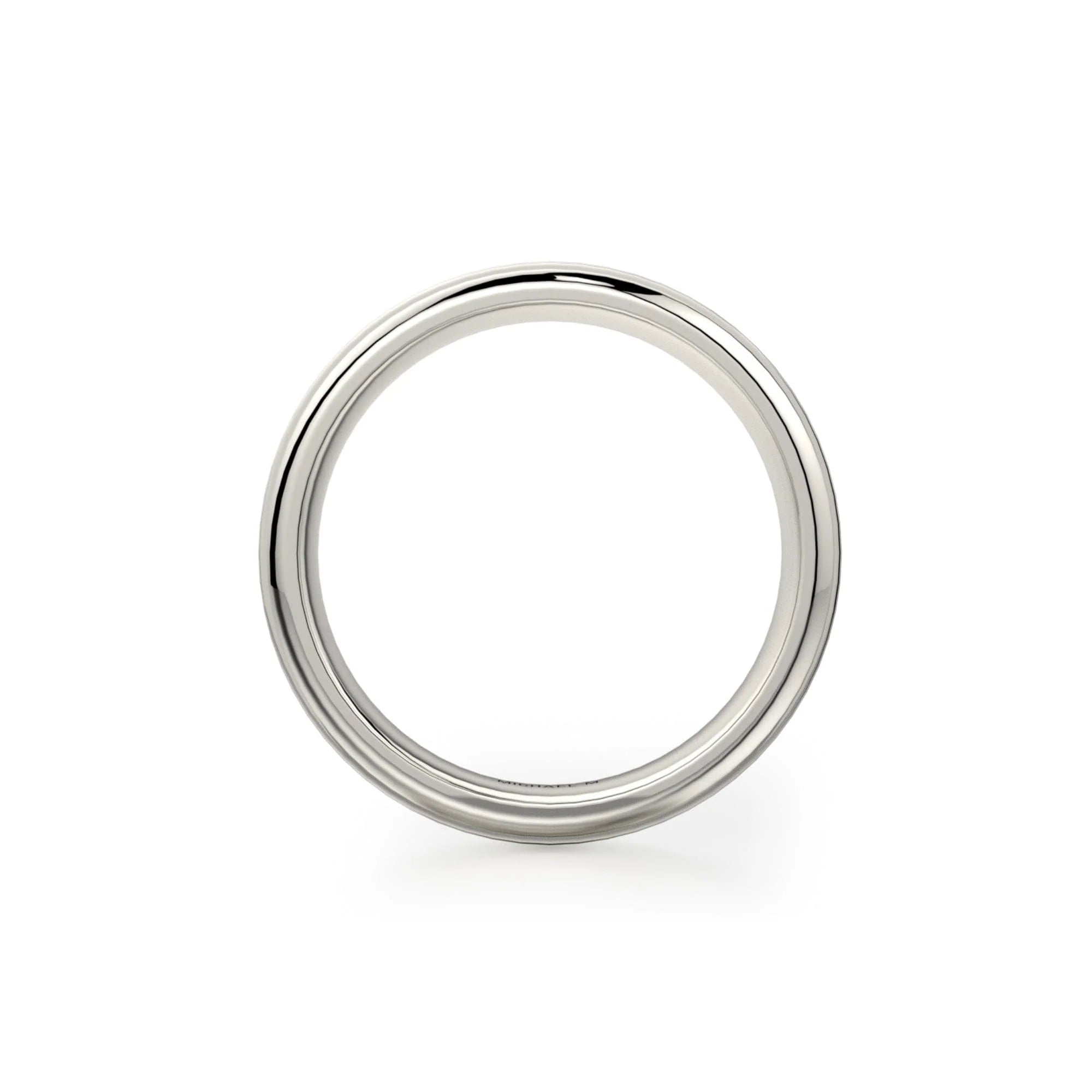 Brushed Milgrain Wedding Ring 14k White Gold - MB101