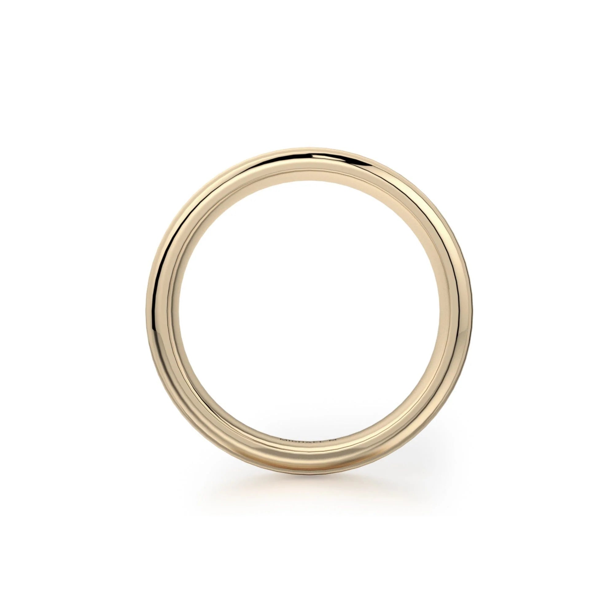 Brushed Milgrain Wedding Ring 14k Yellow Gold - MB101