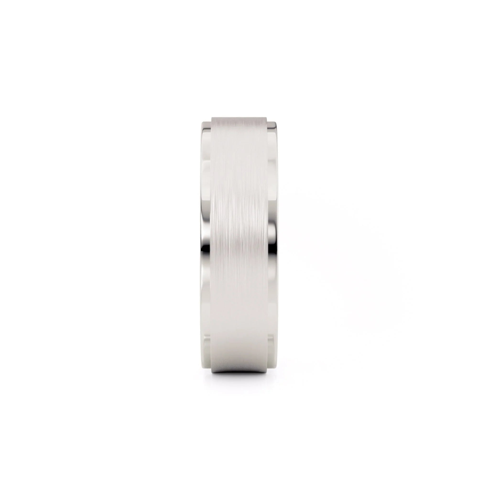Classic Brushed Wedding Ring 14k White Gold – MB103