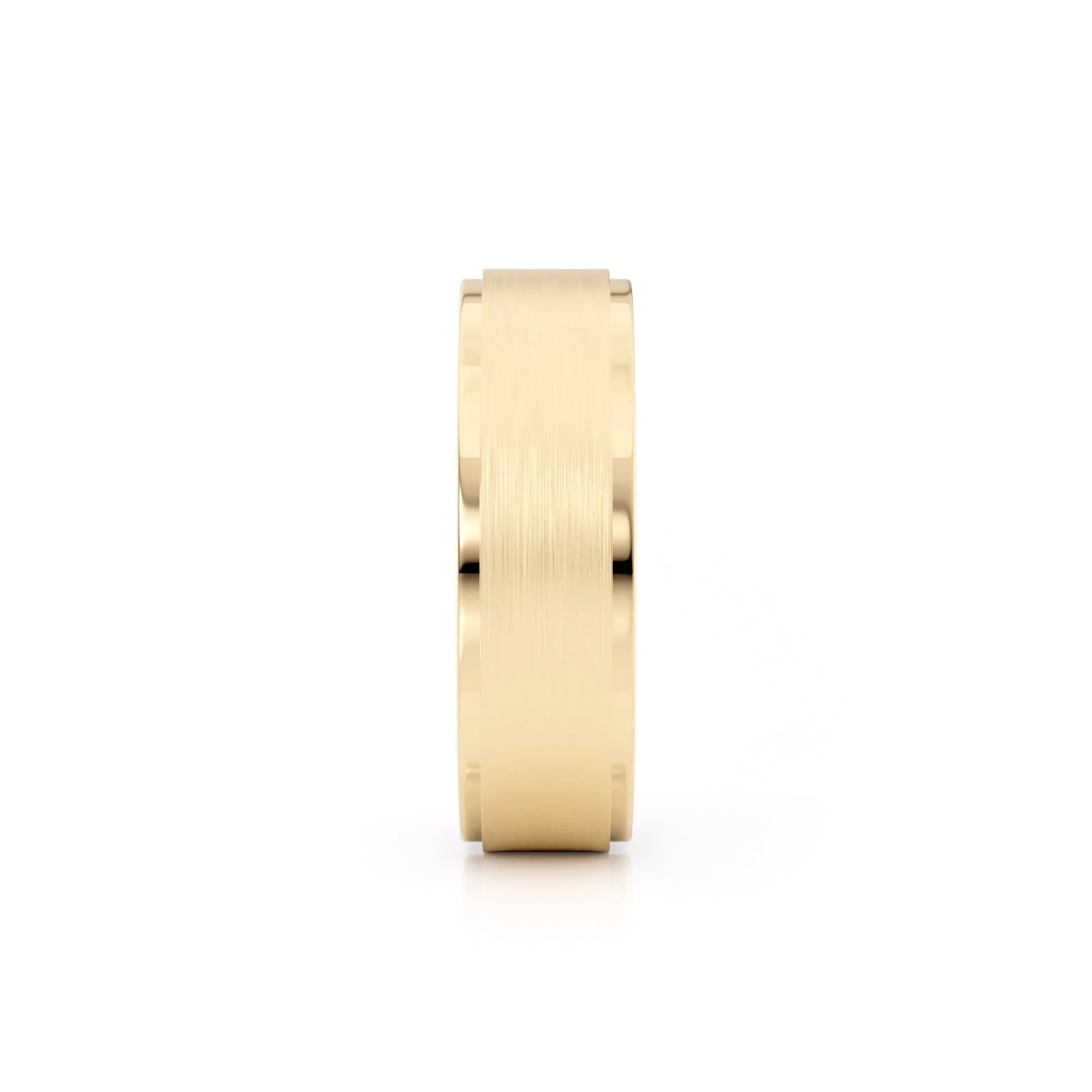 Classic Brushed Wedding Ring 14k Yellow Gold – MB103