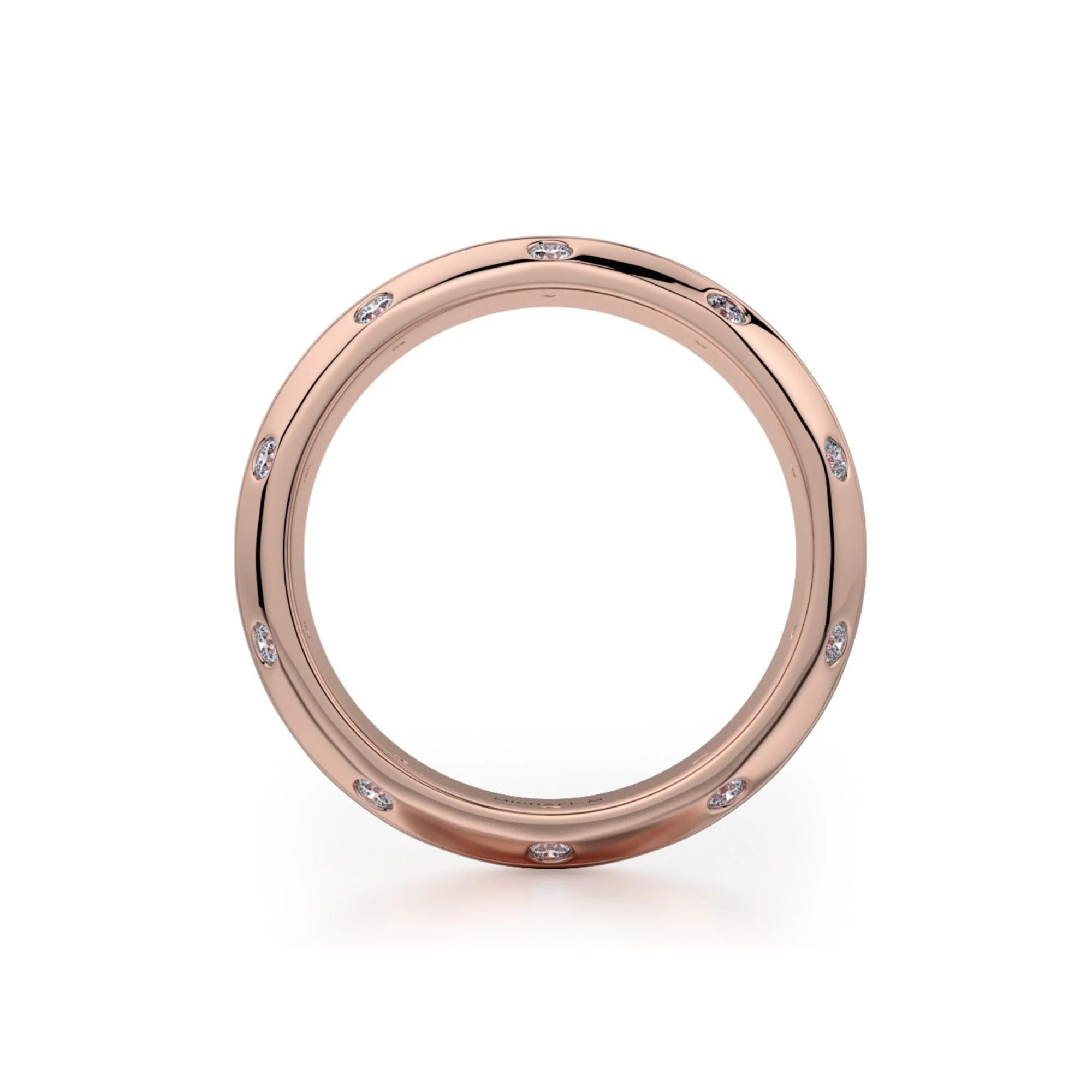 Brushed Diamond Accent Wedding Ring 14k Rose Gold – MB105