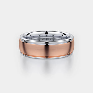 Brushed Wedding Ring 14k White/Rose Gold - MB106
