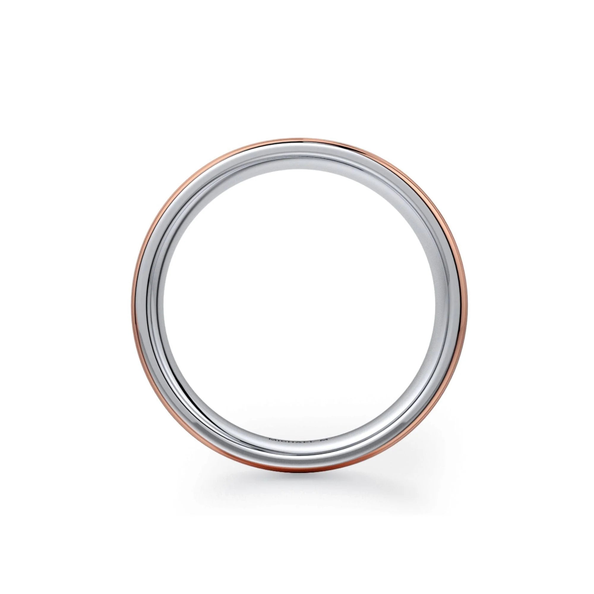 Brushed Wedding Ring 14k White/Rose Gold - MB106