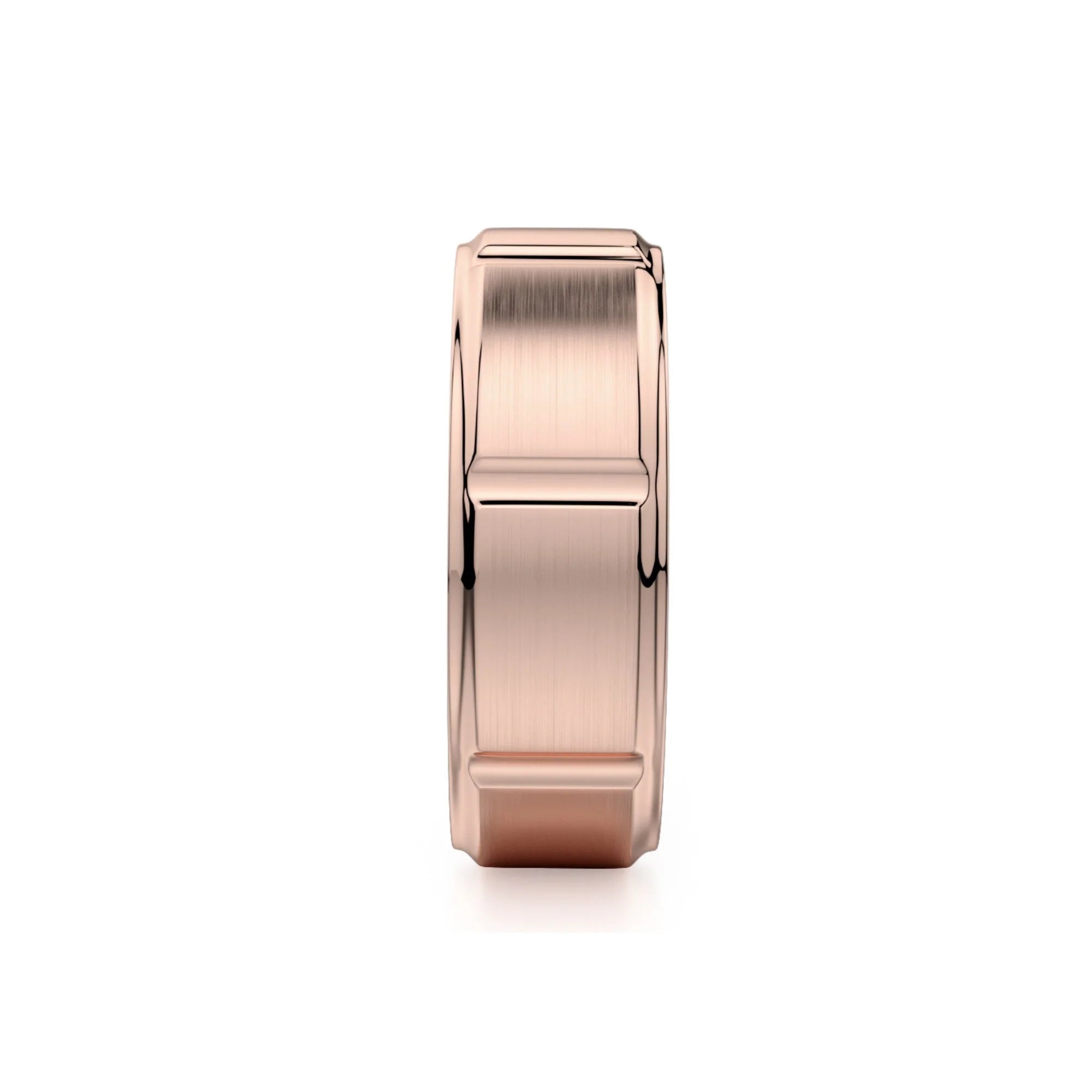 Modern Brushed Wedding Ring 18k Rose Gold – MB108