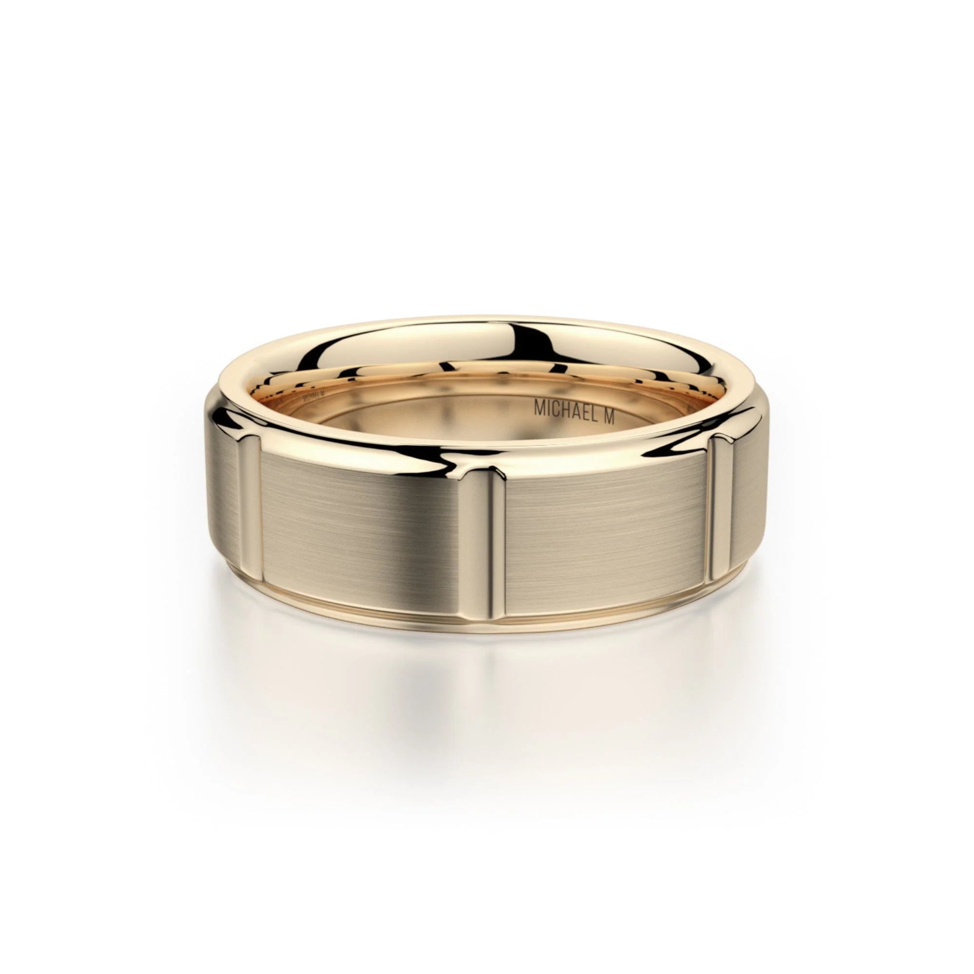 Modern Brushed Wedding Ring 14k Yellow Gold – MB108