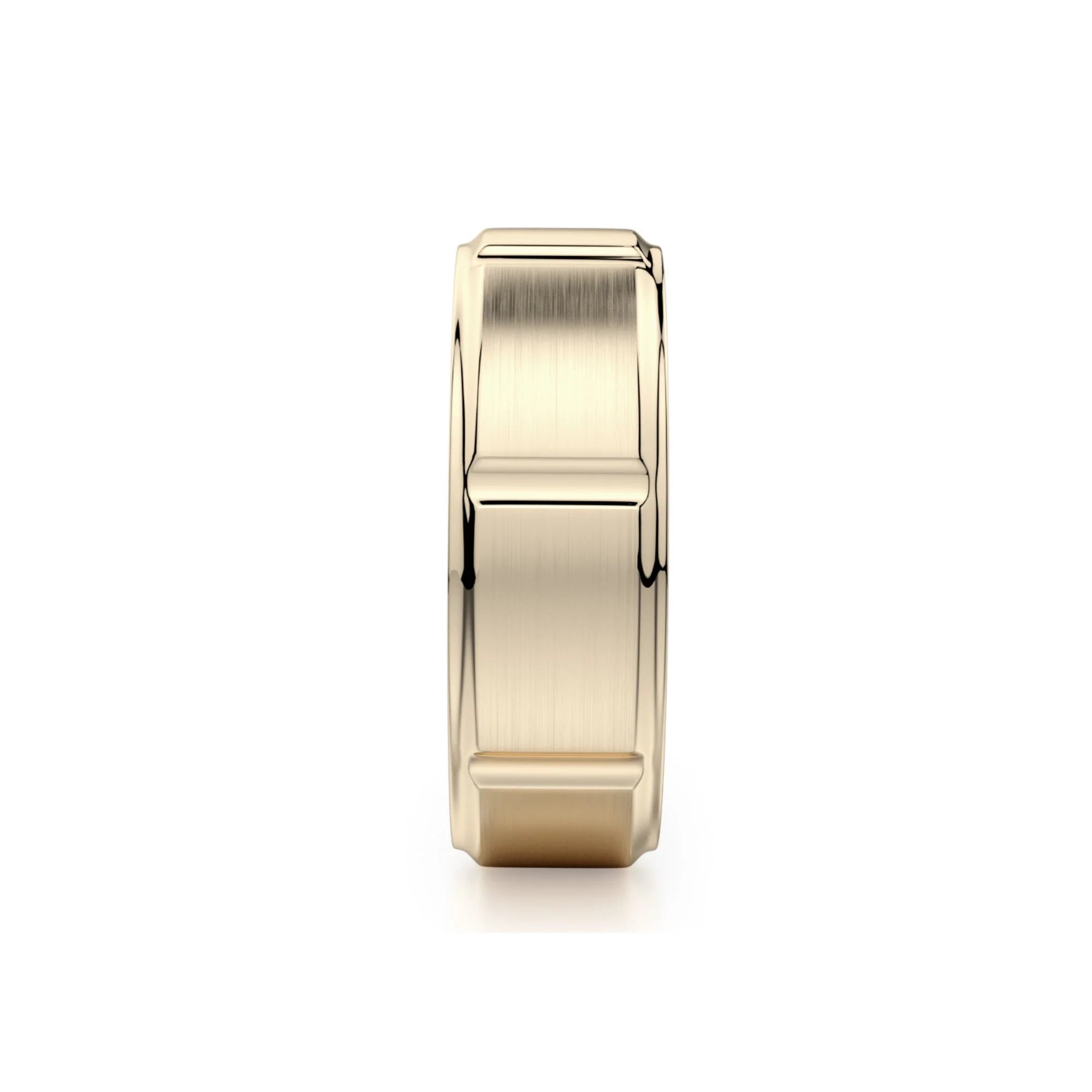 Modern Brushed Wedding Ring 18k Yellow Gold – MB108