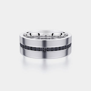 Black Diamond Channel Wedding Ring Titanium – MB109