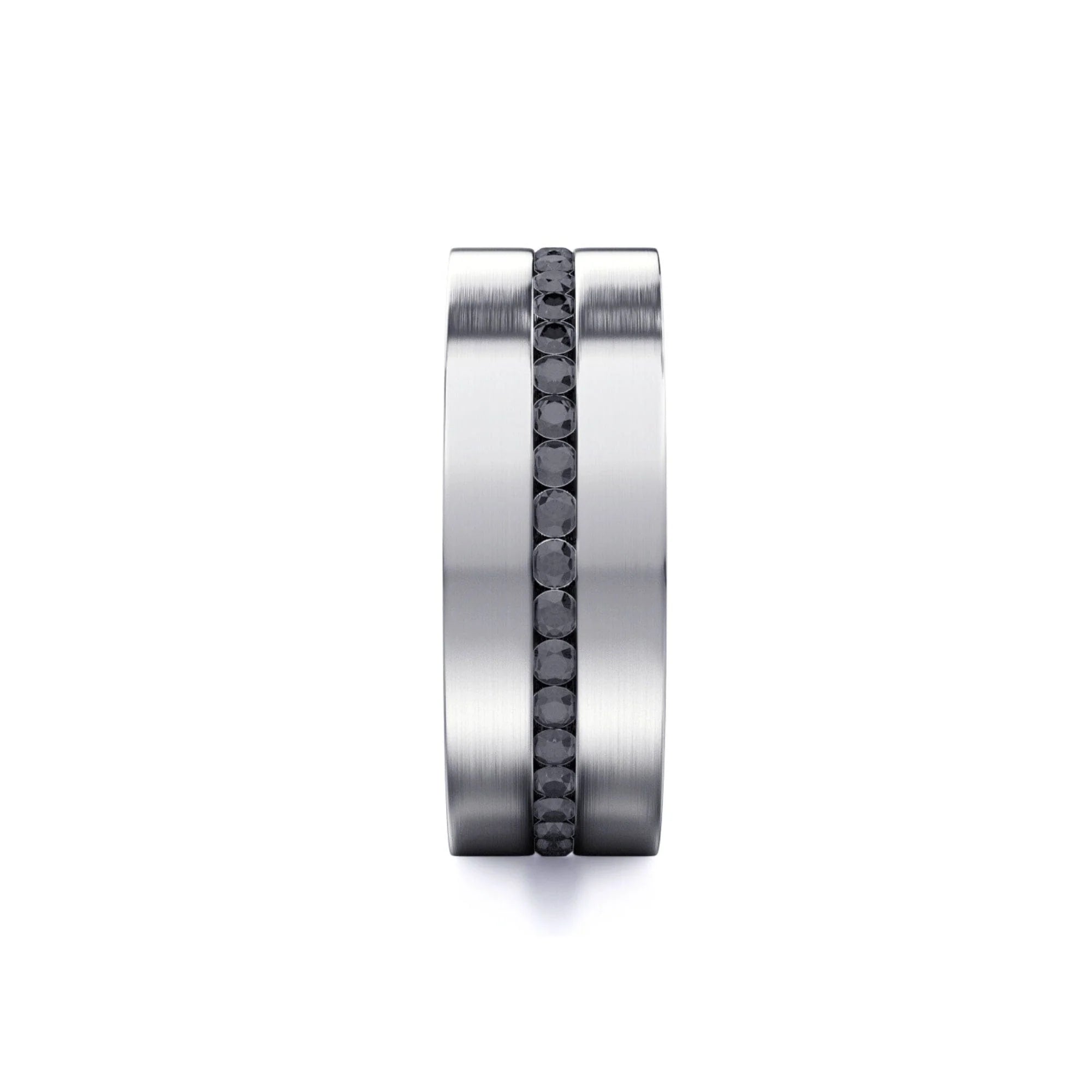 Black Diamond Channel Wedding Ring Titanium – MB109